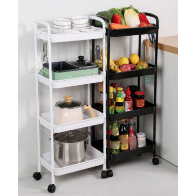 Etajera cu 4 Rafturi din Plastic pe Roti