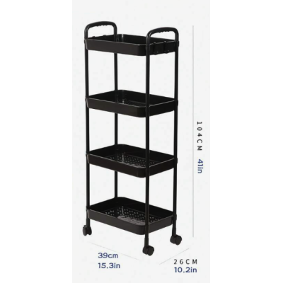 Etajera cu 4 Rafturi din Plastic pe Roti