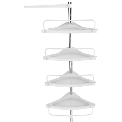 Etajera de colt pentru baie 4 rafturi Alb