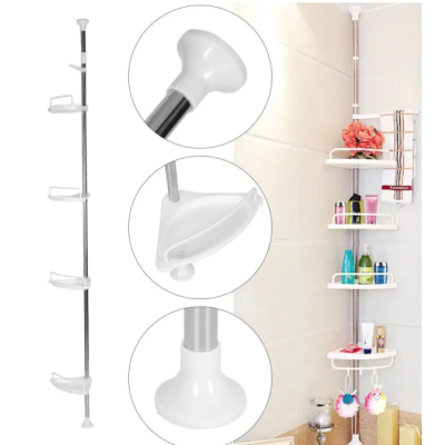 Etajera de colt pentru baie 4 rafturi Alb