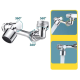 Extensie rotativa pentru robinet cu multiple moduri de curgere a apei