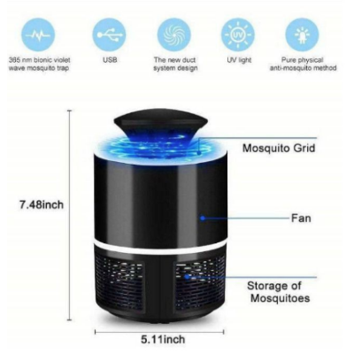 Felinar UV NOVA NV-818 Anti-Insecte cu capcana Vacuum alimentare USB