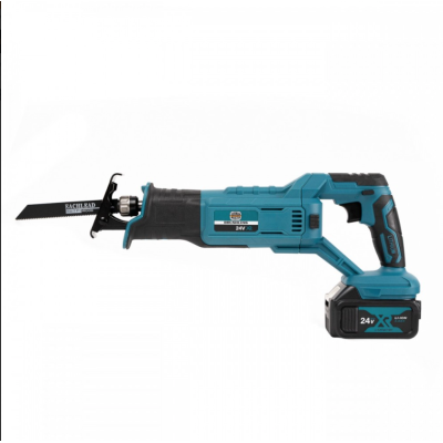 Fierastrau sabie electric German Meister XR cu 2 acumulatori 5Ah 24V 1 panza albastru