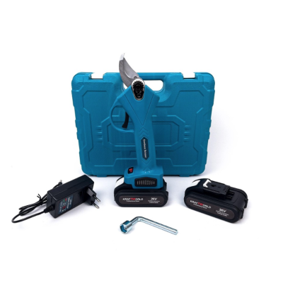 Foarfeca de gradina Kraftworld cu 2 acumulatori pentru vita de vie si crengi 36V Albastru
