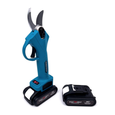 Foarfeca de gradina Kraftworld cu 2 acumulatori pentru vita de vie si crengi 36V Albastru