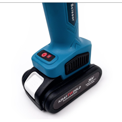 Foarfeca de gradina Kraftworld cu 2 acumulatori pentru vita de vie si crengi 36V Albastru