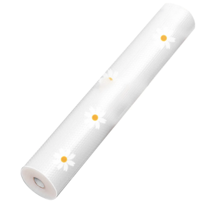 Folie de protectie pentru rafturi 45 x 300cm cu floricele albe