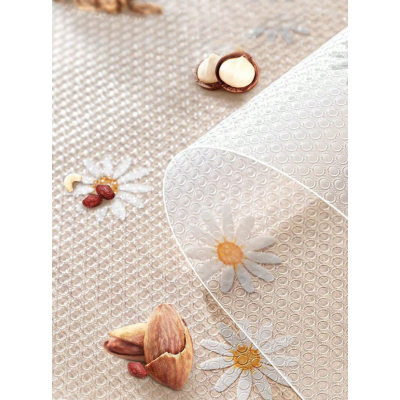 Folie de protectie pentru rafturi 45 x 300cm cu floricele albe