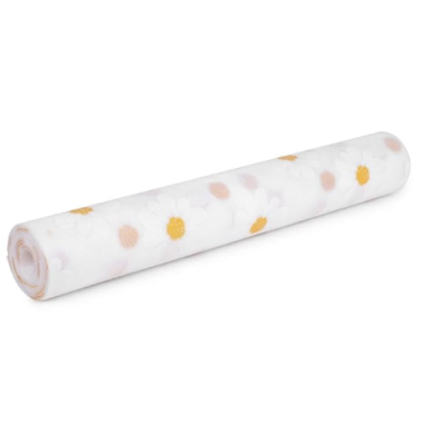 Folie de protectie pentru rafturi 45 x 300cm cu floricele albe