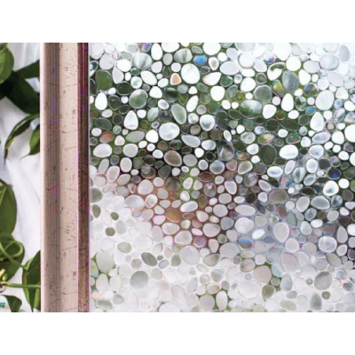 Folie decorativa vitrostatica pentru geam autoadeziva  45 x 300 cm model PIETRICELE