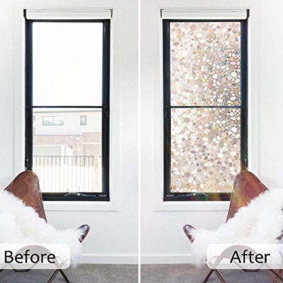 Folie decorativa vitrostatica pentru geam autoadeziva  45 x 300 cm model PIETRICELE