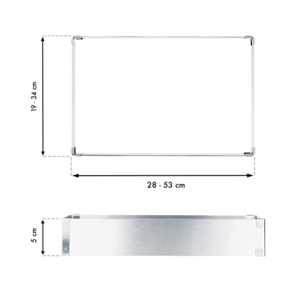 Forma dreptunghiulara pentru tort reglabila de 28 - 53 cm H-8CM