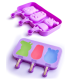Forma silicon pentru inghetata Pepa Urs Iepure 3 cavitati Mov 19 cm