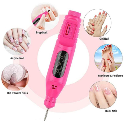 Freza Unghii Roz include 5 pile 5 capete abrazive Viteza Reglabila Semiprofesionala ALIMENTARE USB