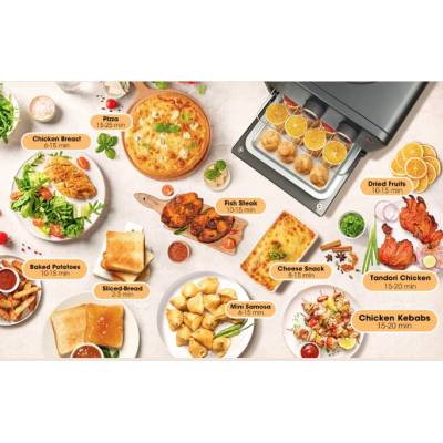 Friteuza cu aer cald retro (cuptor electric) cu prajitor de paine cuptor cu convectie de 12 l pentru casa