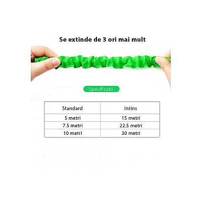 Furtun Extensibil VERDE 60m + Pistol cu 7 pozitii de udare si accesorii pentru udat Gradina incluse