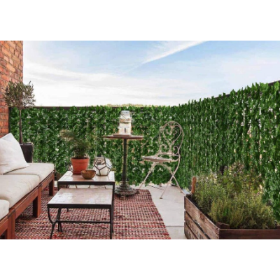 Gard 1m x 3m lungime cu frunze artificiale verde decoractiv 