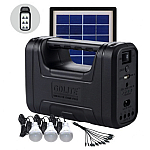 Kit solar GD-Lite 8017 dotat cu dispozitive USB cu 3 becuri LED + acumulator de mare capacitate HA
