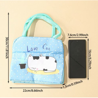 Geanta de pranz termica din panza Love Cat