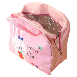 Geanta de pranz termica din panza Pink Bunny