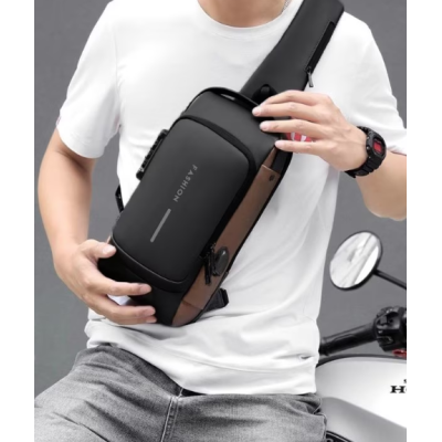 Geanta de umar barbati Crossbody cu buzunar antifurt impermeabila