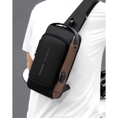 Geanta de umar barbati Crossbody cu buzunar antifurt impermeabila