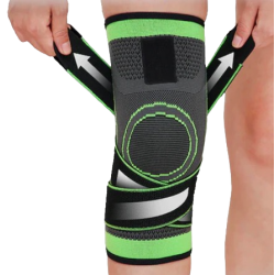 Genunchiera Elastica Ajustabila cu Bretele Elastice Negru si Verde Genunchiera Elastica Ajustabila cu Bretele Elastice Negru si Verde