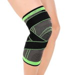 Genunchiera Elastica Ajustabila cu Bretele Elastice Negru si Verde