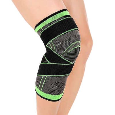 Genunchiera Elastica Ajustabila cu Bretele Elastice Negru si Verde