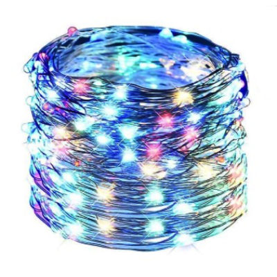 Ghirlanda COLORATA 5m 50LED la priza Luminoasa Decorativa din Cupru