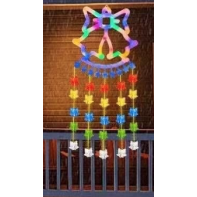Ghirlanda luminoasa colorata tip CLOPOTEL lungime 160 cm cu 60LED alimentare la priza multicolor