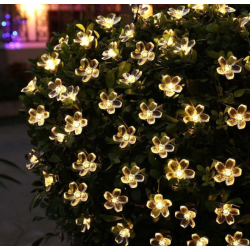 Ghirlanda solara cu 50 flori de cires LED interior-exterior LY