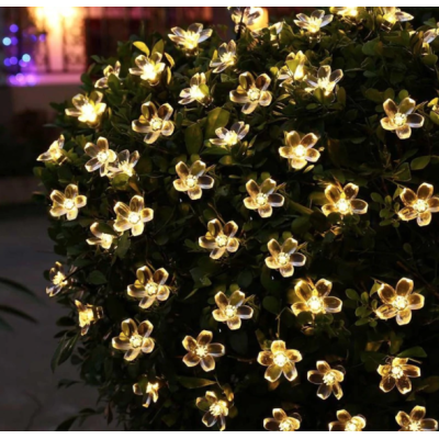 Ghirlanda solara cu 50 flori de cires LED interior-exterior LY