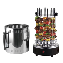 Gratar electric vertical 1500W cu 8 gauri 16 8 cupe ulei DSP frigarui detasabile carcasa de protectie