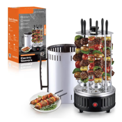 Gratar electric vertical 1500W cu 8 gauri 16 8 cupe ulei DSP frigarui detasabile carcasa de protectie