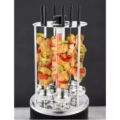 Gratar electric vertical 1500W cu 8 gauri 16 8 cupe ulei DSP frigarui detasabile carcasa de protectie