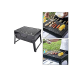 Gratar portabil tip valiza pentru gradina camping plaja din metal negru 27cmx35cmx23cm