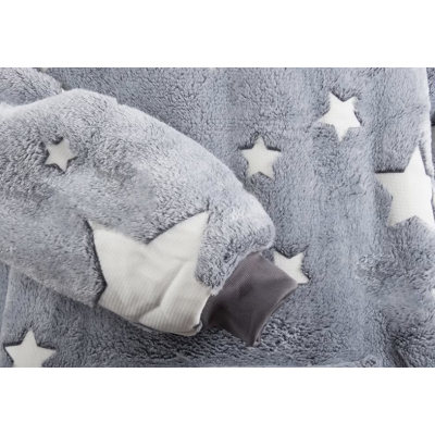 Hanorac patura cu gluga si maneci insertii fosforescente calduros si pufos buzunar spatios baietei