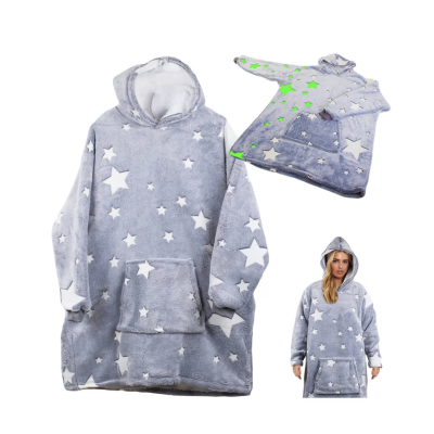 Hanorac patura cu gluga si maneci insertii fosforescente calduros si pufos buzunar spatios baietei