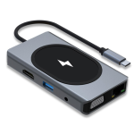 Hub cu 9 porturi diferite Q HU666 si incarcare wireless