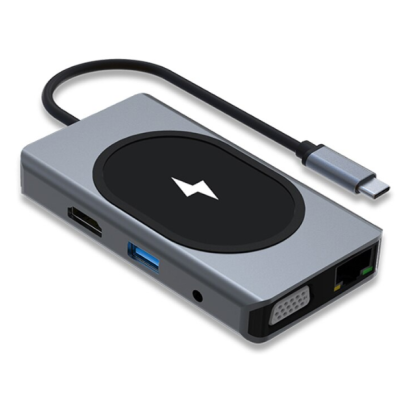 Hub cu 9 porturi diferite Q HU666 si incarcare wireless