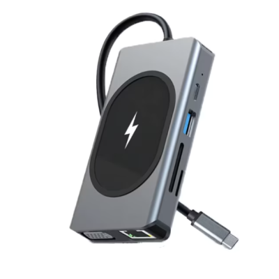 Hub cu 9 porturi diferite Q HU666 si incarcare wireless