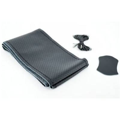 Husa volan Neagra cu ac si ata imitatie piele