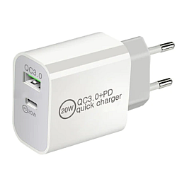 Incarcator de retea rapid PD20W2 porturi USB  compatibil IOS Android