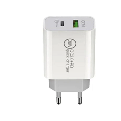 Incarcator de retea rapid PD20W2 porturi USB  compatibil IOS Android