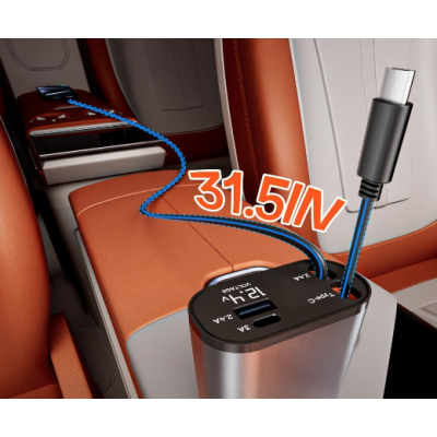 Incarcator auto Super Fast Charge Q9 5 in 1 de 120W 2 Cabluri