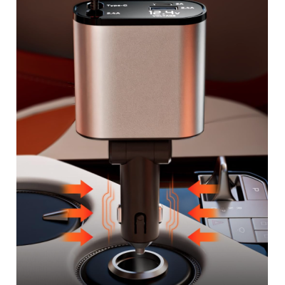 Incarcator auto Super Fast Charge Q9 5 in 1 de 120W 2 Cabluri