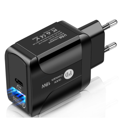Incarcator de PRIZA PD 18W  cu 2 porturi QC3.0