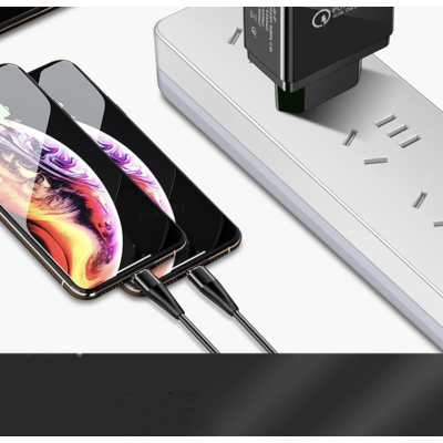 Incarcator PRIZA 3 USB cu DISPLAY LED Inteligent negru Adaptor 220V