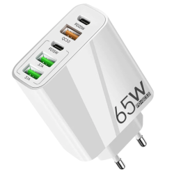 Incarcator priza 65W cu 3 porturi USB 2 porturi PD/Type C incarcare rapida Incarcator priza 65W cu 3 porturi USB 2 porturi PD/Type C incarcare rapida